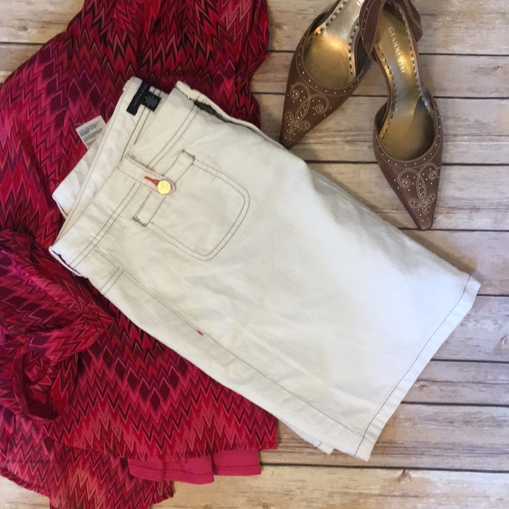 Tommy Hilfiger White skirt orange accent thread